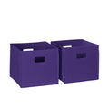 RiverRidge Folding Storage Bins with Handles Dark Purple Cube Storage Organizer for Closet, Bedroom & Playroom - Closet Organ