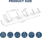 VAEHOLD Hat and Coat Wall Mount Rack - Hooks for Robes, Bags, Keys, and Towels - Bathroom Towel Hanger Organizer (White, “T“ 