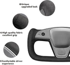 MEWANT Steering Wheel Cover for Yoke Style Steering Wheel for Tesla Model S 2021-2023 / Model X 2021-2023 Hand-Stitched Steering Wheel Wrap