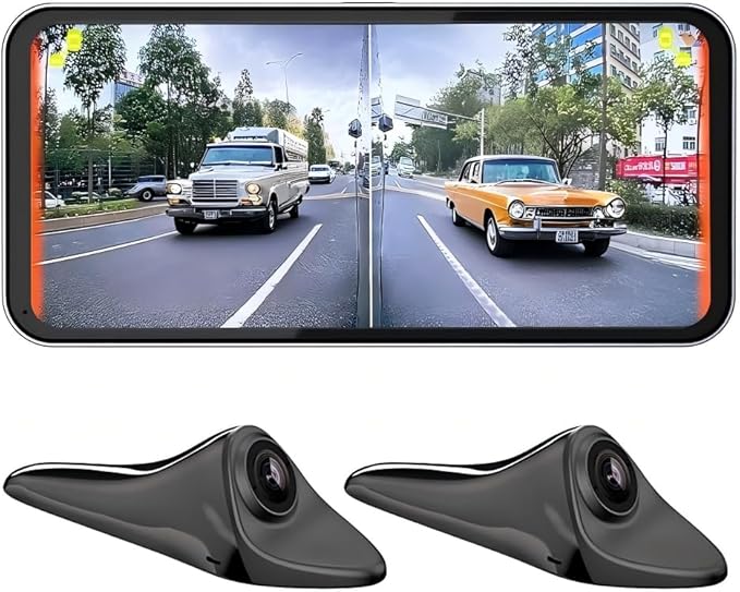 6.25inch CAR Side View Blind Area System,Left and Right Blind spot Camera Driving Recorder BSD Warning Monitoring(Camera Moni