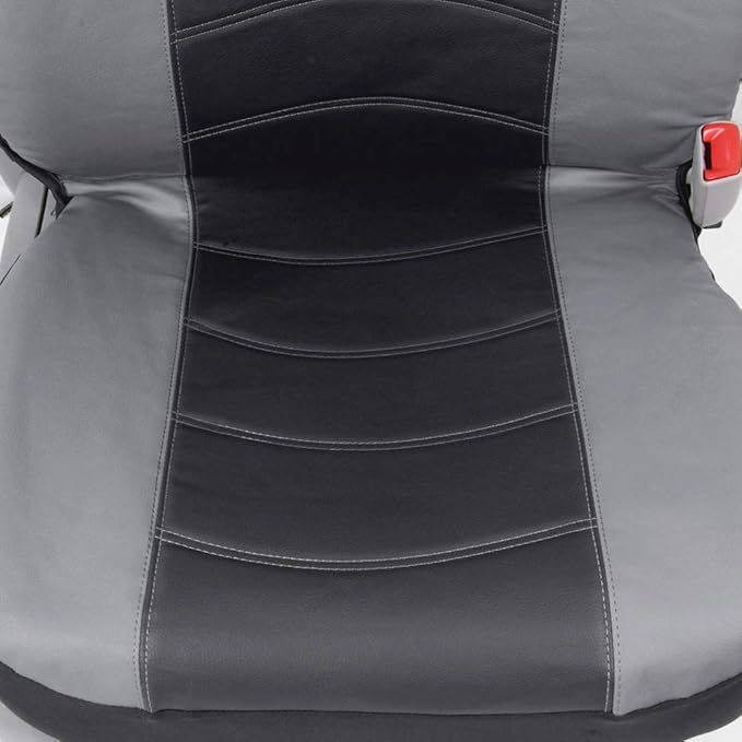 BDK Soft & Smooth Leatherette Sideless Front Car Seat Covers Fit for Car SUV Van (Black & Gray)- Easy Installation Cover