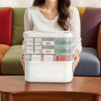 4-Tier Medicine Cabinet Organizer，Portable Medicine Cabinet with Handle, Empty First Aid Kit for Home,Multi-Purpose Organizer