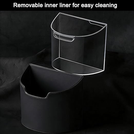 Leakproof Car Trash Can, Mini Car Trash Bin with Removable Liner, Waterproof Automotive Garbage Can for SUV, Truck, Vehicle, Home, Office, Multipurpose, Easy to Clean, Orange