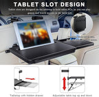 2 in 1 Car Steering Wheel Tray, Car Desk Back Seat Headrest Tray for Eating Food and Writing Laptop Work, Adjustable Car Food Table for Car SUVs Trucks Vans, Car Accessories