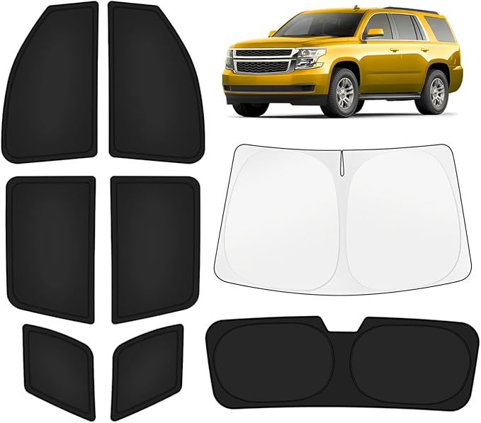KUST Car Window Shades for Chevy Tahoe 2015-2020 Windshield Sun Shade Side Window Cover UV Block Privacy Protection Tahoe Accessories for Camping Blackout Rear Back Full Set 8PCS