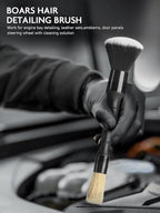 Fantasticlean 9PCS Car Interior Detailing Set, Microfiber Cloth & Applicator, Double-Head Detailing Brushes, Natural Bristles