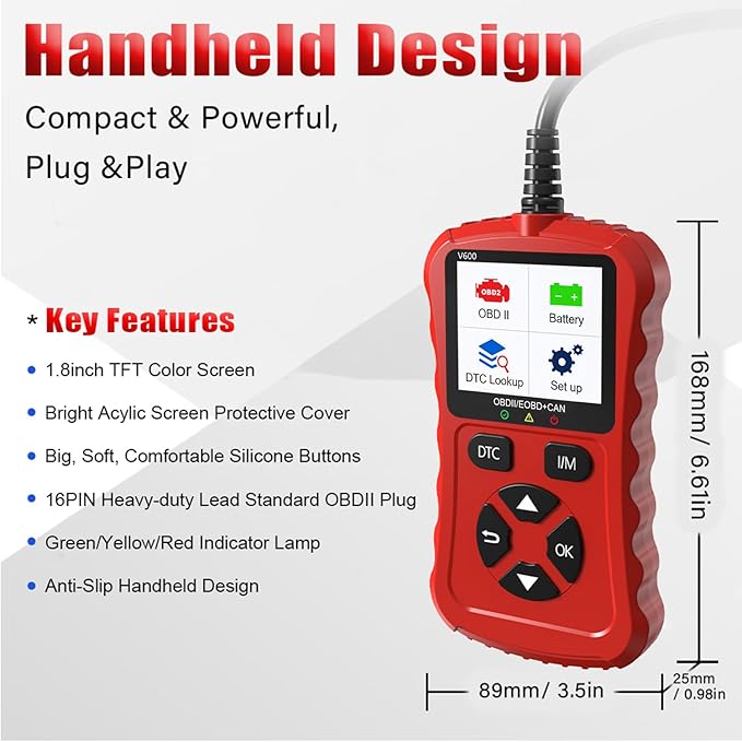 OBD2 Scanner Car Code Reader Support Voltage Test Plug and Play Fixd Car CAN Diagnostic Scan Tool Read and Clear Engine Error