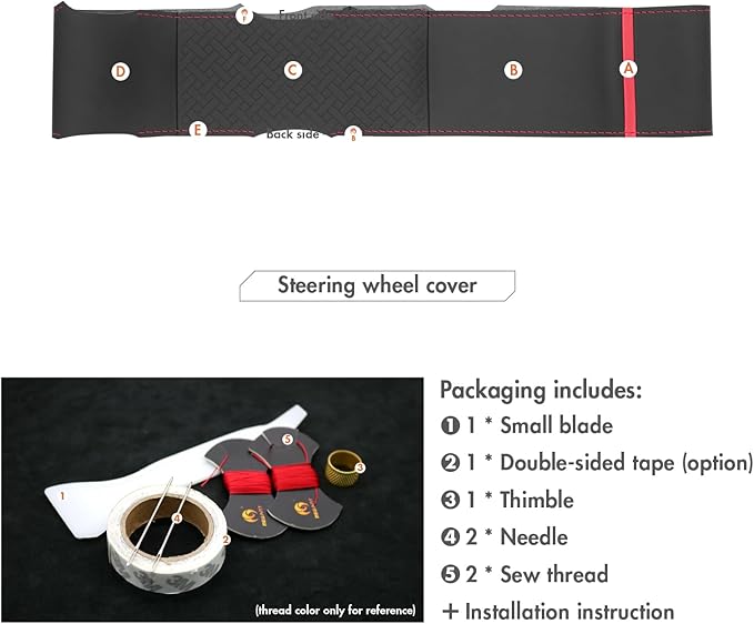 MEWANT Steering Wheel Cover for Chevy Silverado 1500/2500 / 3500 2003-2006 / Silverado 1500 2500HD 3500 Classic/Trailblazer Hand-Stitched Microfiber Leather Steering Wheel Wrap