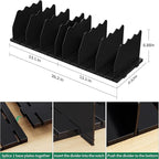SPACEKEEPER Shelf Divider for Closet, 2 Pack Adjustable Purse Organizers Handbag Separators Storage Organizer Bookshelf Separ