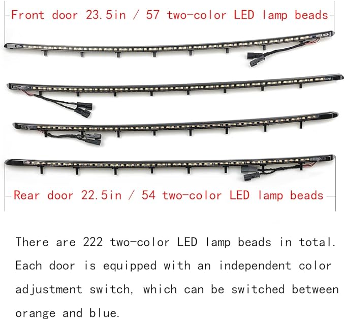 Car Interior Door LED Lighting Ambient Light Trim Strip Accessories for BMW 3 Series F30 F31 320i 328i 330i 335i 340i Door Two-Color Atmosphere Lamp Replacement Cover (Piano Black)