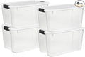 Sterilite 4 Pack Ultra Latching Box, Storage Bins with Lids, Clear Plastic, 70 Quart - Heavy-Duty Organizing Containers for C
