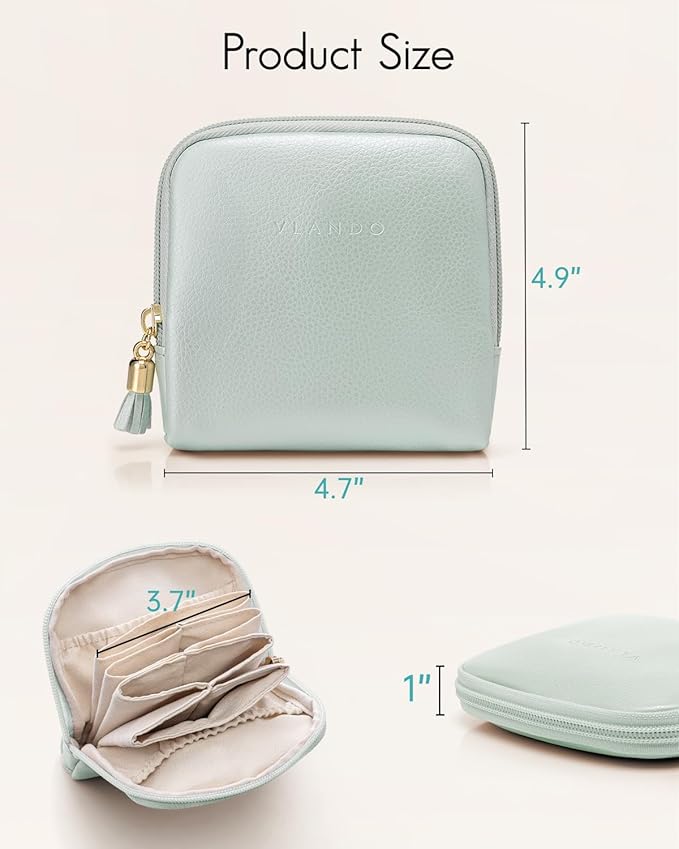 Vlando Small Jewelry Travel Case,Jewelry Pouch Bags with Zipper,Velvet Jewelry Organizer Storage Bag for Bracelet Rings Earri