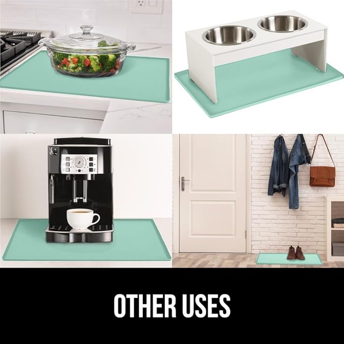 GORILLA GRIP Waterproof Silicone Under Sink Mat with Raised Lip for Kitchen and Bathroom, 31 x 22 in, Cabinet Shelf Liner Sta