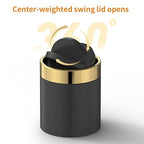 Mini Trash Can with Lid, Desktop Small Trash Can Recycling Bin Cute Metal Garbage Can for Tabletop Countertop Use,Stainless Steel 0.4Gal/1.5L Waste Bin for Office Parlor Car Bedroom,Swing Lid Open