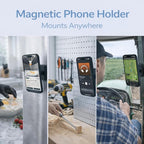 LEPHYON Magnetic Phone Holder for Gym, Ultra Strong Magnet Phone Mount for Exercise Equipment, Compatible with iPhone Samsung All Cell Phones, Adjustable 360° Rotation, No-Slip Workout Accessory