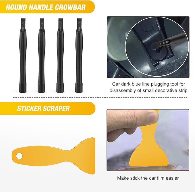 GOOACC 102Pcs Trim Removal Tool, Auto Push Pin Nylon Bumper Retainer Clip Set Fastener Terminal Remover Tool Round Handle Cro