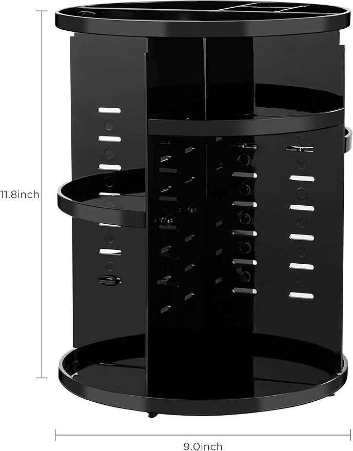 HBlife 360 Rotating Makeup Organizer Adjustable Carousel Large Capacity Revolving Perfume Organizer Skincare Organizers Cosme