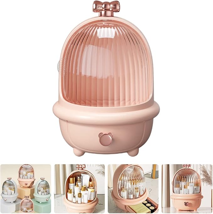 DOITOOL Box Makeup Box Storage Shelf Display Cabinet Skin Care Storage Pink Cosmetic Organizer Desktop Syrup