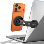 2026 Upgraded Magnetic Phone Holder for Laptop & Monitor, Foldable Hidden Continuity Camera Mount for MagSafe iPhone 17/16/15/14/13/12, Adjustable Phone Stand for Computer/Tesla, Black