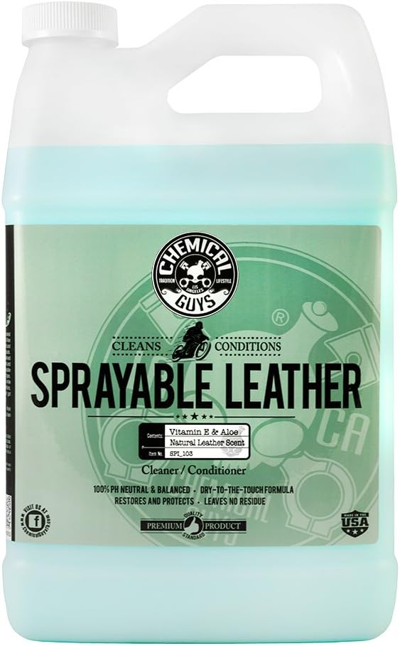 Chemical Guys SPI_103 Sprayable Leather Cleaner and Conditioner in One for Interiors, Apparel, and More (Works on Natural, Sy