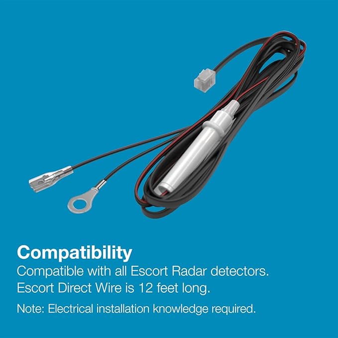Escort MAX 360c MKII Laser Radar Detector & Escort Direct Wire Power Cord: Dual-Band Wi-Fi and Bluetooth, 360° Directional Ar