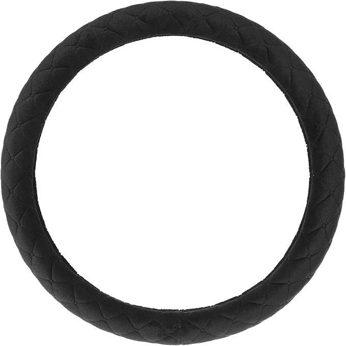 Soft Car Steering Wheel Cover for Sedan, SUV, Warm Luxury Velvet, Odorless, Universal, Anti Slip, Summer Winter, Black, Large