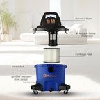 Koblenz Wet Dry Vacuum Cleaner, Large 16.0 Gallon Tank, 6.5 HP Powerful Vacuum for Dry and Wet Messes, Vacuum Cleaner and Blo