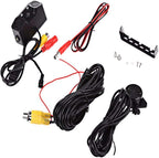 Polarlander 3 in 1 Rear View Camera Waterproof Video Parking Sensor Car Reverse Backup Camerawith 2 Radar Detector Sensors Bi