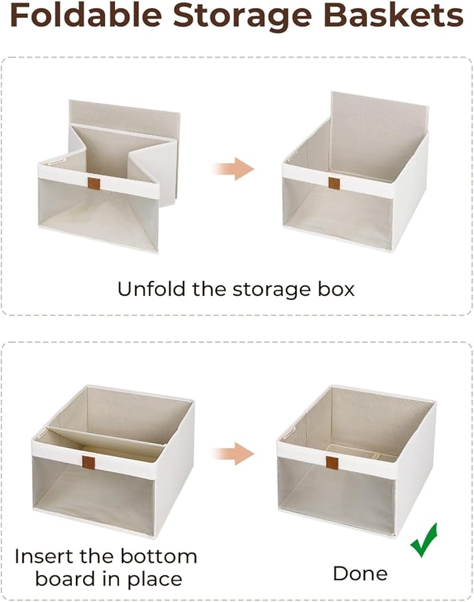 StorageWorks Closet Storage Bins, Large Storage Baskets with Clear Window and Handles, Foldable Fabric Organizer for Clothes,