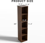 5 Cube Storage Organizer, Narrow Open Shelf Bookcase, Freestanding 5 Tier Low Display Bookshelf for Home Office, Living Room,