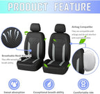 4PCS Cooling Car Seat Covers,Breathable Front Seat Covers with Mesh Construction and Foam Padding,Car Seat Protector to Reduc