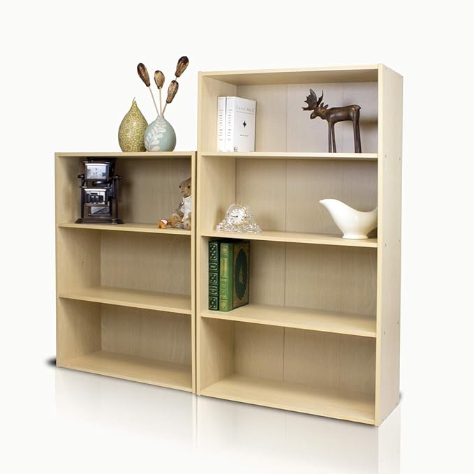 Furinno PASIR Book Shelf, 4-Tier Bookshelf, Bookcase with Open Shelf, 9.4 x 23.6 x 41.7, for Living Room, Bedroom, Home Offic