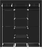 69" Freestanding Closet Organizer,Non-Woven Fabric Closet Wardrobe,Portable Covered Garment Rack,Steel Tube Wardrobe Clothes 