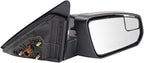 TRQ Driver & Passenger Side Power Mirror Set with Spotter Glass Paint to Match Caps Textured Black Compatible with 2011-2012 