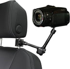 Car Headrest Camera Mount for GoPro/Insta 360/DJI OSMO/AKASO/Video/DSLR, 1.57 inch Diameter Base 10 inch Length Magic Arm, Aluminum Alloy Adjustable Camera Holder, Black
