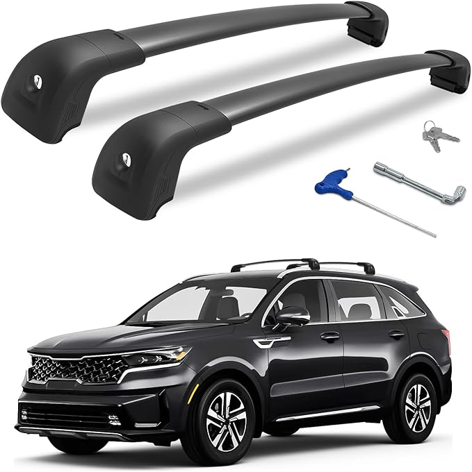 300LBS Roof Rack Cross Bars 300lb Compatible with Kia Sorento and Sorento Hybrid 2021-2026 with Flush Rails,Heavy Duty Lockable Aluminum Roof Rails Crossbars Cargo Bars Carrier Luggage
