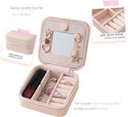 KElofoN Travel jewelry case Travel jewelry box Travel Jewelry Organizer Small Jewelry Organizer Box for Girls Women with Mirr