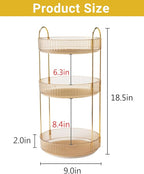 Asayuee 360 Rotating Makeup Organizer for Vanity,3 Tier Large Capacity Vanity Storage,Skincare Perfume Spinning Organizer,Bat