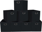Fabric storage bins Cubes, Fabric Cube Organizer with Handle, Foldable Cube Bins for Cloth or Accessary Storage, 11x11x11, Se