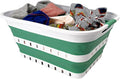 SAMMART 42L (11 gallon) Collapsible Plastic Laundry Basket - Foldable Pop Up Storage Container/Organizer - Space Saving Hampe
