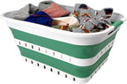 SAMMART 42L (11 gallon) Collapsible Plastic Laundry Basket - Foldable Pop Up Storage Container/Organizer - Space Saving Hampe