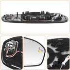 Senzeal Passenger Side Heated Mirror Glass with Blind Spot Detection BLIS for Ford Fusion 2013 2014 2015 2016 2017 2018 2019 2020 2021 DS7Z17K707C DS7Z-17K707-C (No Auto Dimming)(Right Side)