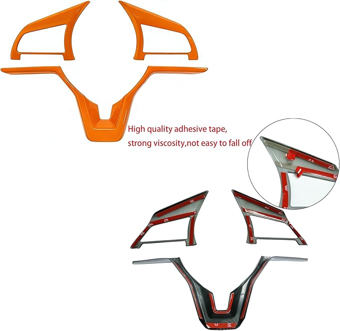 Orange Steering Wheel Interior Decoration Cover Trim Accessories for Nissan Altima(2019-2024),for Sentra/Versa(2020-2024),for Leaf/Kicks(2018-2024),for Rogue(2017-2020),for Rogue Sport