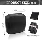 2PCS Car Trash Can with Lid + 60PCS Garbage Bags,Mini Trash Can Interior Accessories for Door/Seat/Center Console/Home/Office,Multifunctional Car Organizers and Storage (Black)