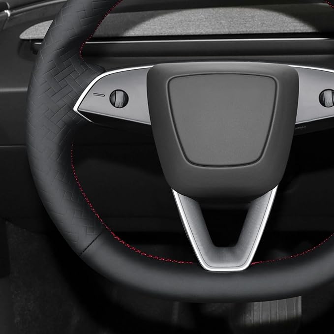 MEWANT DIY Stitching Steering Wheel Cover Wrap for Tesla Model 3 Highland 2023-2025/Model Y 2025 Highland for Tesla Model 3/Model Y Accessories