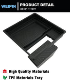for 2Pcs Center Console Organizer Tray ABS Materials& TPE Wirless Mats Storage Box Compatible with 2024-2026 GMC Acadia (Elevation/AT4) - Only Compatible with Console Without Cover