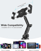 woleyi Cup Holder Car Tablet Mount, iPad Mount Holder for Car/Truck, 360° Rotation Adjustable Universal Tablet Stand Cradle Compatible with iPad Pro Air Mini, Galaxy Tab, Z Fold, iPhone, 4-13" Devices