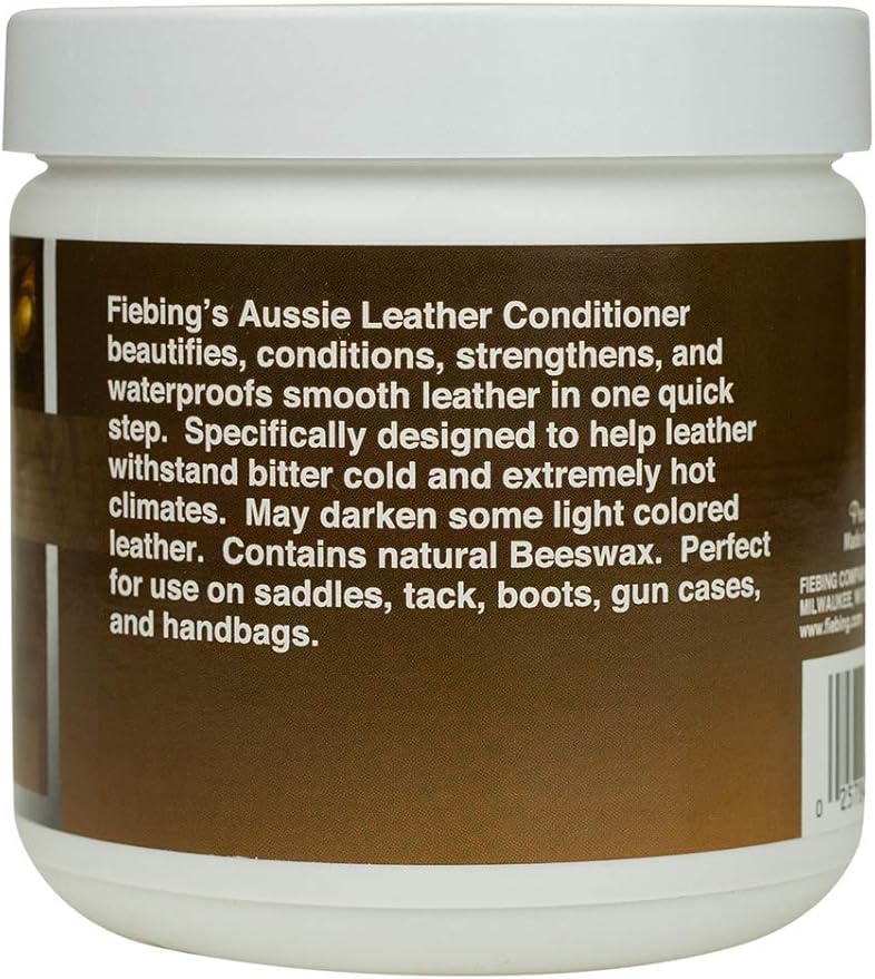 Fiebing's Aussie Leather Conditioner (14 oz) - Contains Beeswax to Withstand Hot Conditions - Preserve, Moisturize, Strengthe