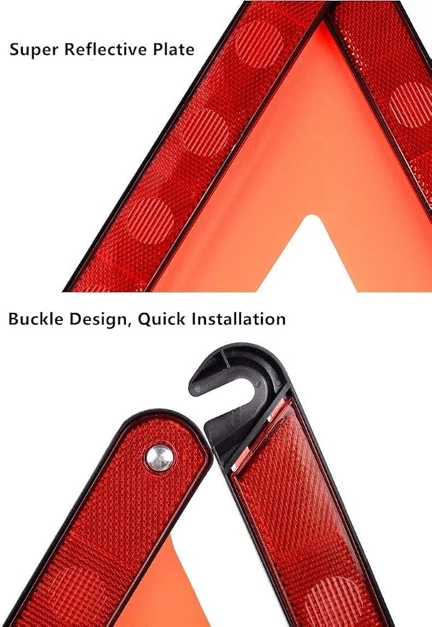 aikko Safety Triangle Kit Road Emergency Warning Reflector Roadside Reflective Early Warning Sign, Foldable 6 Pack of Emergen