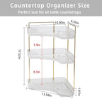 shuang qing 3-Tier Corner Bathroom Counter Organizer – Storage Shelf for Makeup, Perfume & Skincare, Space-Saving Countertop 